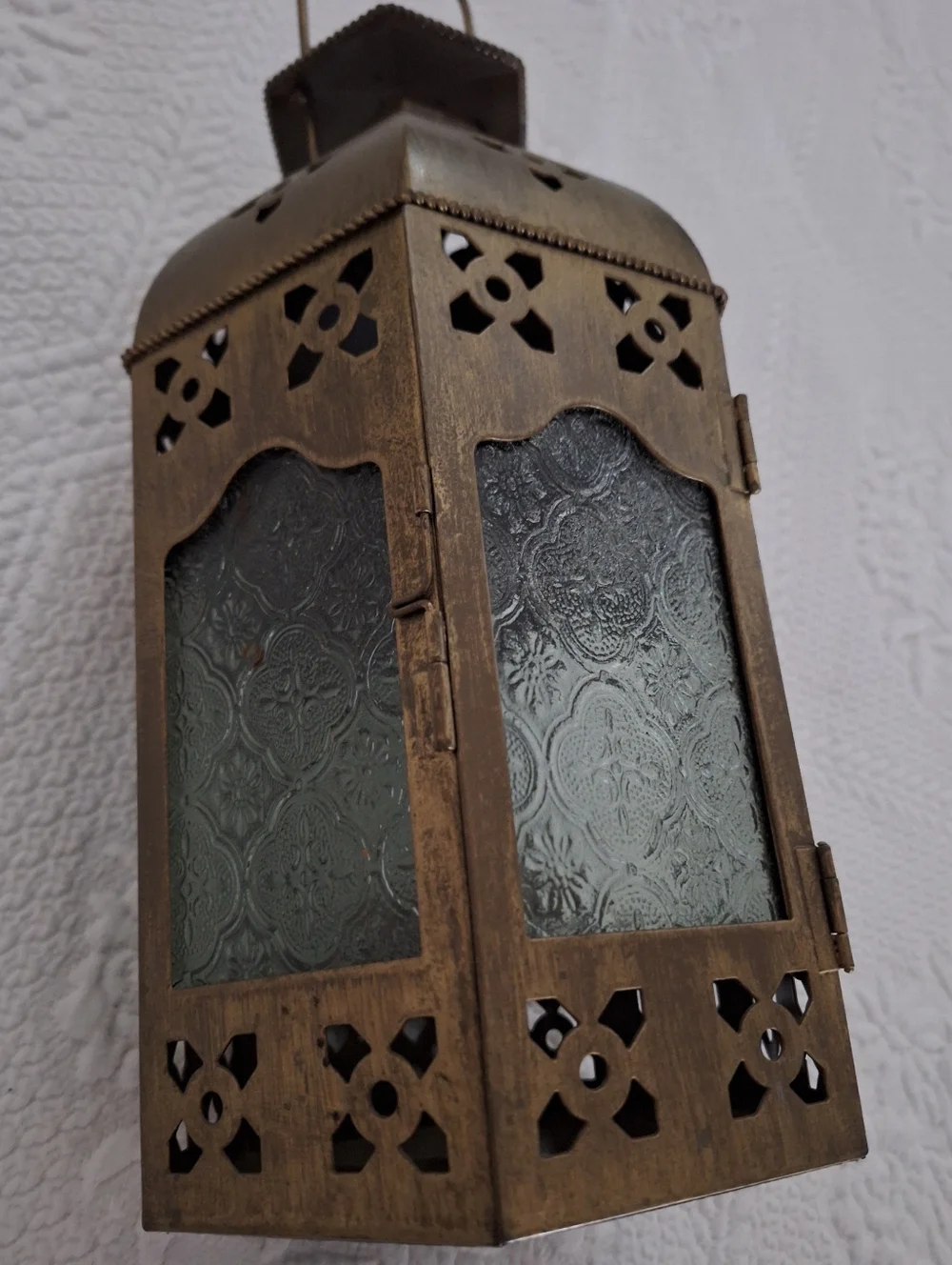 PartyLite brushed bronze Tranquil Light lantern with votive candle cup